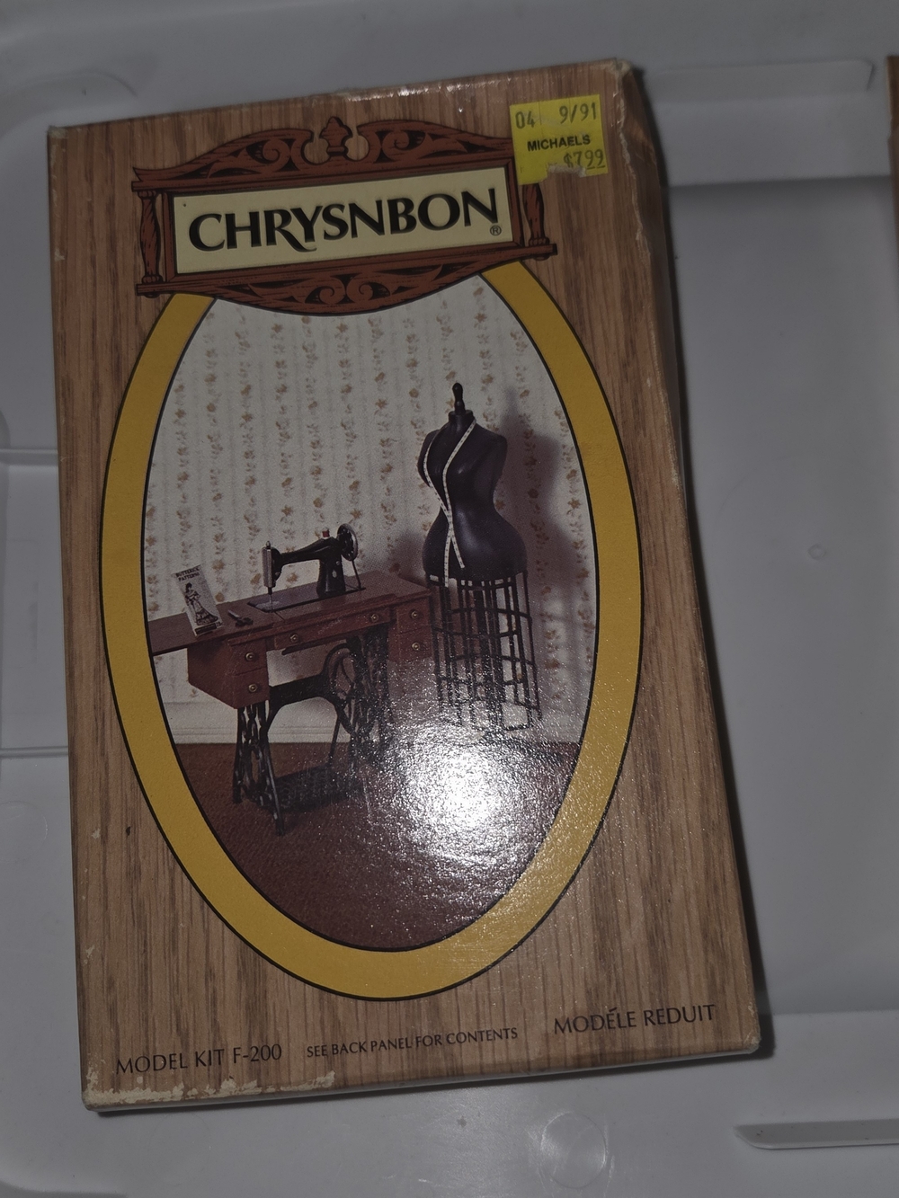 vintage Chrysnbon Treadle Sewing Machine & Dress Form Kit (Model F-200)